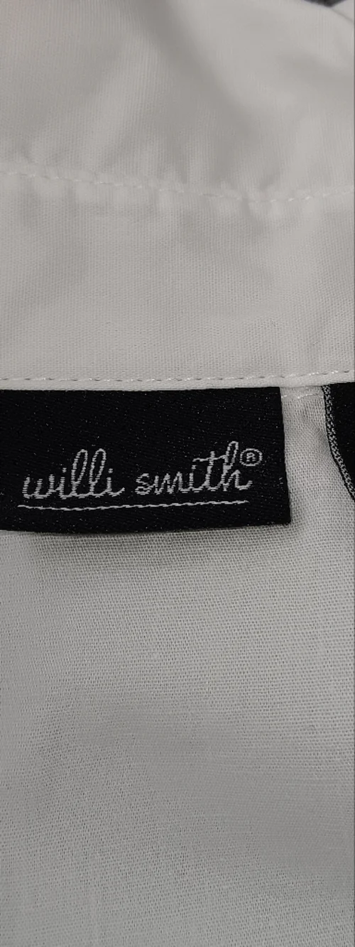 Willi Smith White Button-Front Blouse with Decorative Jewel Buttons - Picture 5 of 5